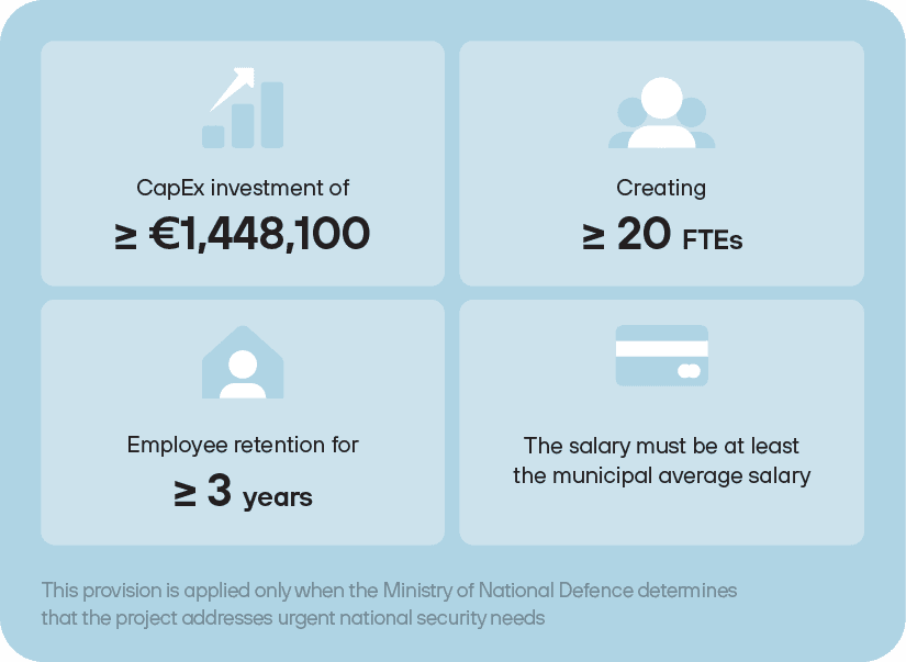Project eligibility criteria defence mobile